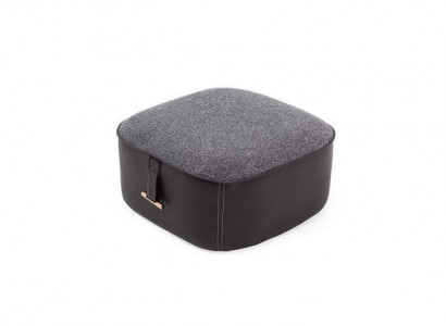 Stylish gray color soft stool faux leather perfect furniture in living room